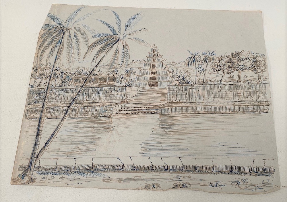 An interesting 19th century sketch book by Henry Green, Bangalore, dated January 3rd 1850, with - Image 22 of 26