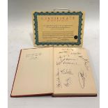 1966 Word Cup squad signed book 'Talking Football' by Alfred Ramsey, pbl. by Paul & Co Ltd,