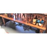 Victorian mahogany rectangular extending dining table, the moulded top with two extra leaves, raised