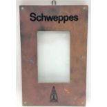 A 20th century copper advertising frame for Schweppes, 39.5 x 25.5cm overall.