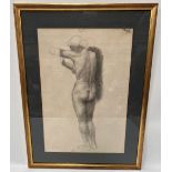 Early 20th Century School Charcoal study of a nude standing female 54cm x 37cm