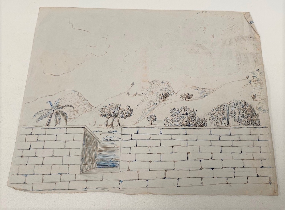 An interesting 19th century sketch book by Henry Green, Bangalore, dated January 3rd 1850, with - Image 23 of 26