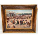 B. HAAKE A busy market scene Oil on board Signed and dated 1916 35 x 46cm