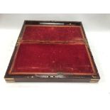 19th Century mahogany brass bound writing slope with fitted interior, width 53cm.