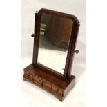 Early 20th century Georgian style swing toilet mirror, the rectangular plate over a base with