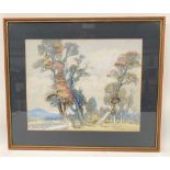 KATHERINE AIRNI VANE (1891-1965) New Zealand river landscape Watercolour and gouache Signed and