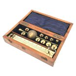 A Sikes hydrometer by T.O. Blake, within fitted box with ivory tablet, the back of the box with