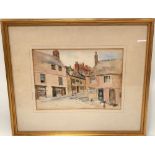 ATTRIBUTED TO FRANCIS EDWARD JAMES (1849-1920) A street scene, Watercolour, Later attributed to