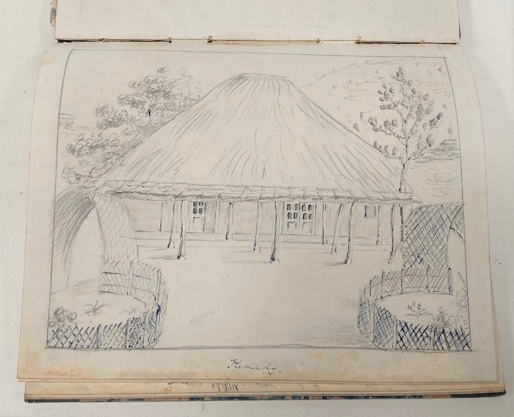 An interesting 19th century sketch book by Henry Green, Bangalore, dated January 3rd 1850, with - Image 15 of 26