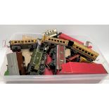 A collection of boxed Hornby Meccano limited trains and rolling stock, with boxes and track,