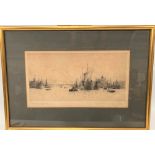 ROWLAND LANGMAID (1897-1956) London Bridge Dry point etching Signed and inscribed in pencil 13 x