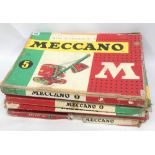 Two Meccano part boxed No.5 sets, together with two No.4 part sets (4).