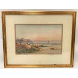 JOHN CLARKSON UREN (1845-1932) Coastal landscape with figures Watercolour Signed 29 x 46cm