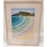 After COLIN BIRCHALL Porthmeor Surf and Cornish Harbour A pair of limited edition signed colour