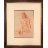 ERNEST PROCTER (1886-1935) Female nude study, Conte, WH Lane & Son label to the back Lot 253 2nd May