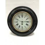 A 15in dial clock with 9in painted dial and within ebonised case