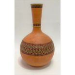 Attributed to Christopher Dressser, a terracotta vase with transfer printed banding, the base