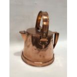 A Victorian copper lidded water jug with swing handle, height 35cm