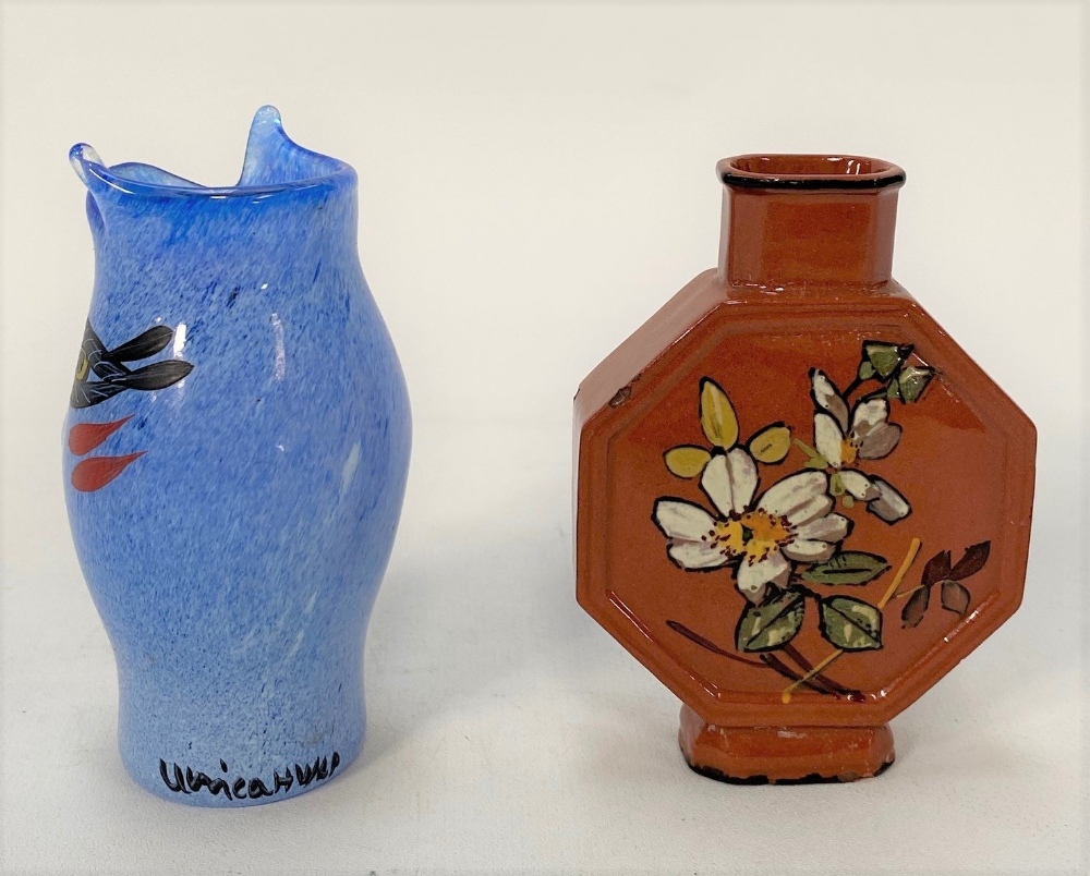 A Kosta Boda 'Artist Collection' art glass vase painted with a face, inscribed inscription and - Image 2 of 3