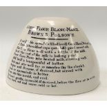 A Brown & Polson's white pottery blancmange mould, width 16.5cm.