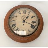 A British Rail (Midlands) oak cased dial clock, with 7.25in painted dial and monogram BR(M),