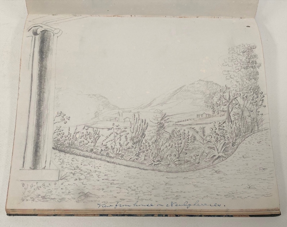 An interesting 19th century sketch book by Henry Green, Bangalore, dated January 3rd 1850, with - Image 20 of 26