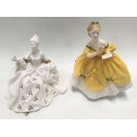 Royal Doulton lady figure 'The Last Waltz' HN2315, height 21cm, together with another Royal