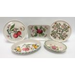 Three Portmeirion 'Pomona' pattern dishes.