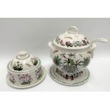 A Portmeirion 'Botanic Garden' lidded soup tureen with spoon; together with a circular cheese