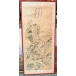 Collection of oriental paintings and framed scrolls (10).