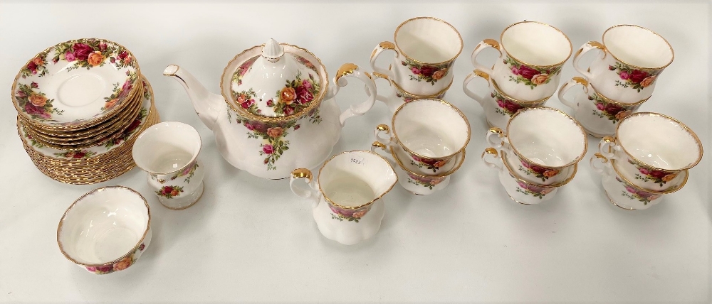Royal Albert 'Old Country Roses' tea wares, including a tea pot, a cream jug, a sugar bowl, six - Image 2 of 2