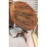 George III oak tripod tilt-top table, diameter 74cm