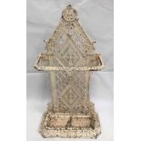A Victorian cast iron Gothic Revival stickstand by Falkirk Iron Foundry, the back with