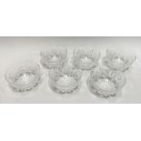 A set of six Webb cut crystal dessert bowls, diameter 11.5cm.