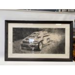 RICHARD FARRANT Rally car, Charcoal, 48cm x 99cm
