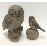 A Poole Pottery model of an owl, modelled by B. Liney-Adams, height 18cm, together with a Poole