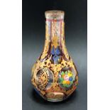 19th Century Bohemian glass enamelled and gilt decorated vase, height 19cm.