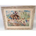 CLARE WHITE (1903-1997) A.R.R. A Jamaican plantation scene Watercolour Signed 36cm x 49.5cm