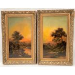 JACK M. DUCKER (act. 1910-1930) Pair of landscapes Oil on board Both signed 43 x 24cm