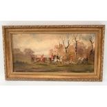 R STONE (J. WOOG) Pair of hunting scenes, Oil on board, Both signed, Both 14cm x 30cm