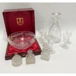 An Edinburgh crystal cut glass decanter and stopper, height 25cm; together with an Edinburgh crystal