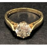 A modern 18ct gold diamond solitaire ring, the stone of 1.25ct spread approx., stamped and