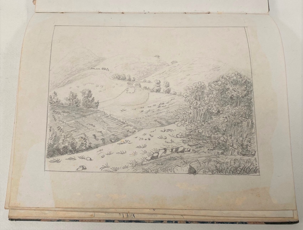 An interesting 19th century sketch book by Henry Green, Bangalore, dated January 3rd 1850, with - Image 16 of 26