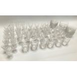 A suite of 19th century drinking glasses, together with a set of five rinsing bowls and other