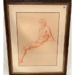 ERNEST PROCTER (1886-1935) Study of a reclining nude woman, Conte, WH Lane & Son Lot No. 331 2nd May