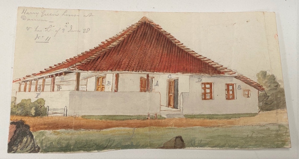 An interesting 19th century sketch book by Henry Green, Bangalore, dated January 3rd 1850, with - Image 6 of 26
