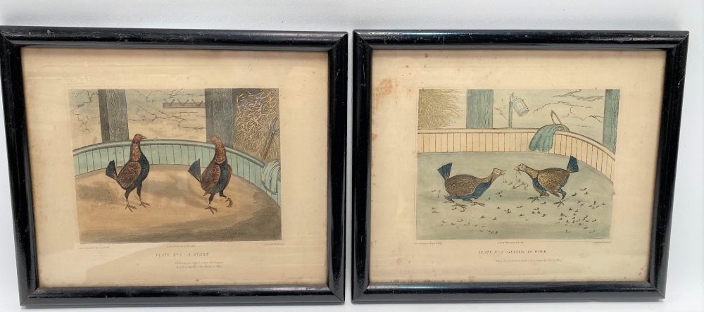 A set of six 19th Century Cock fighting prints after J.R. Stock and pbl. W. C. Lee; together with