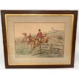 CHARLES ISAACS (19th Century British) Foxhunting scene Watercolour and body colour Signed, further