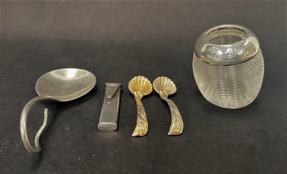 A mixed selection of silver to include a Georg Jensen 925 silver caddy spoon, a small silver - Image 2 of 2