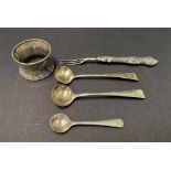 A pair of George III silver Old English pattern mustard spoons, maker I.L.H.L., London 1810,